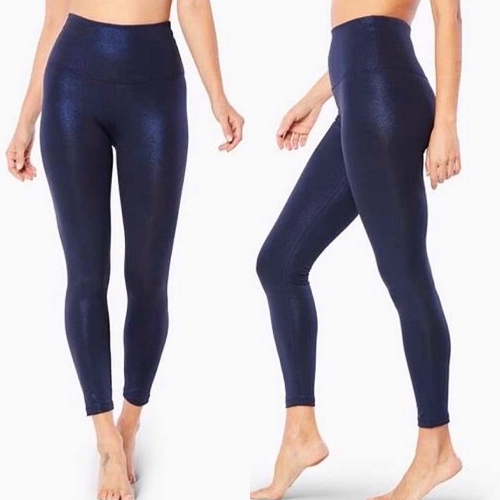 Beyond Yoga Shimmer High-Waist Leggings in Navy